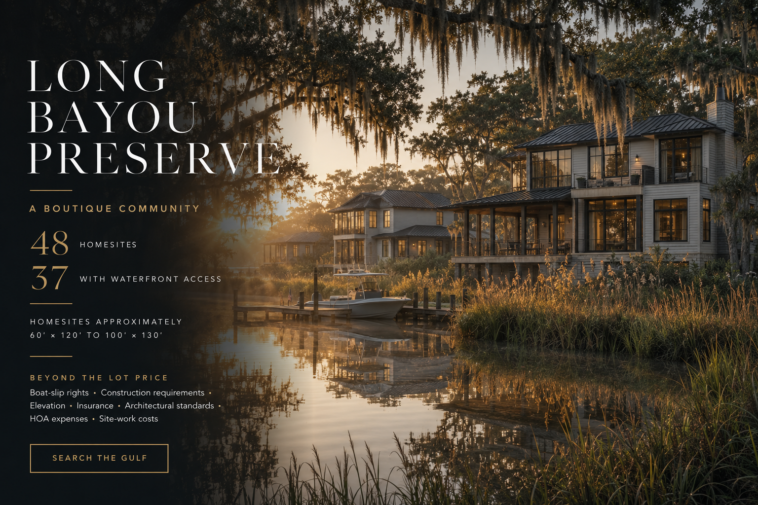 Long Bayou Preserve Waterfront Homes Orange Beach Alabama